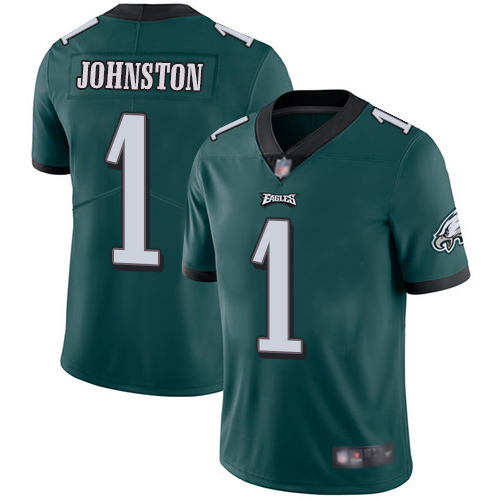 Men Philadelphia Eagles 1 Cameron Johnston Midnight Green Team Color Vapor Untouchable NFL Jersey